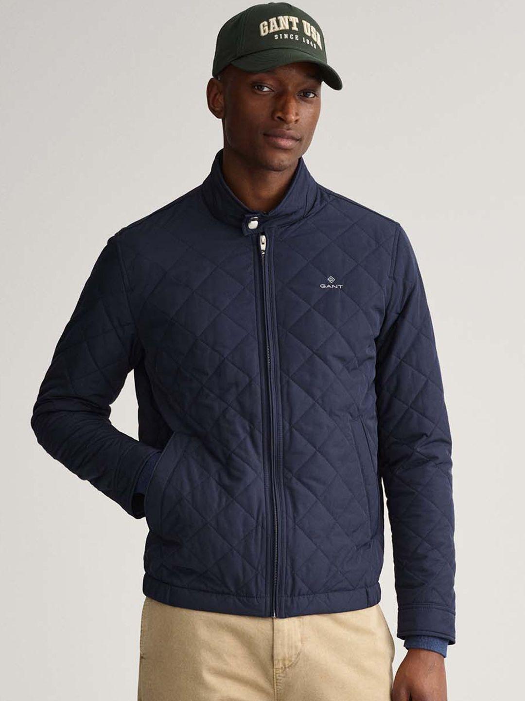 gant men blue windcheater quilted jacket