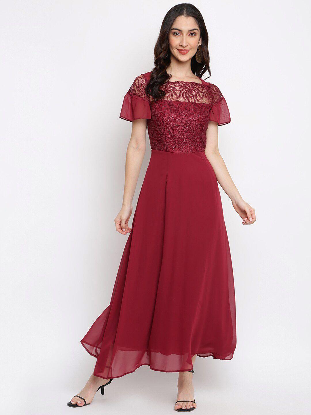 latin quarters maroon maxi dress