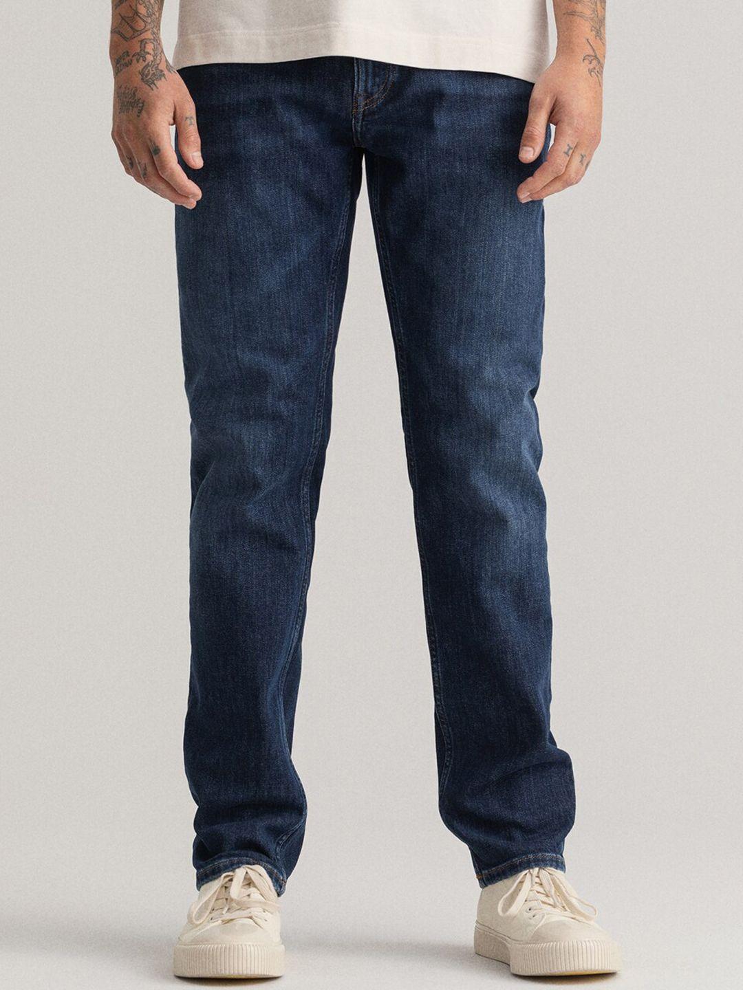 gant men navy blue mid rise jeans