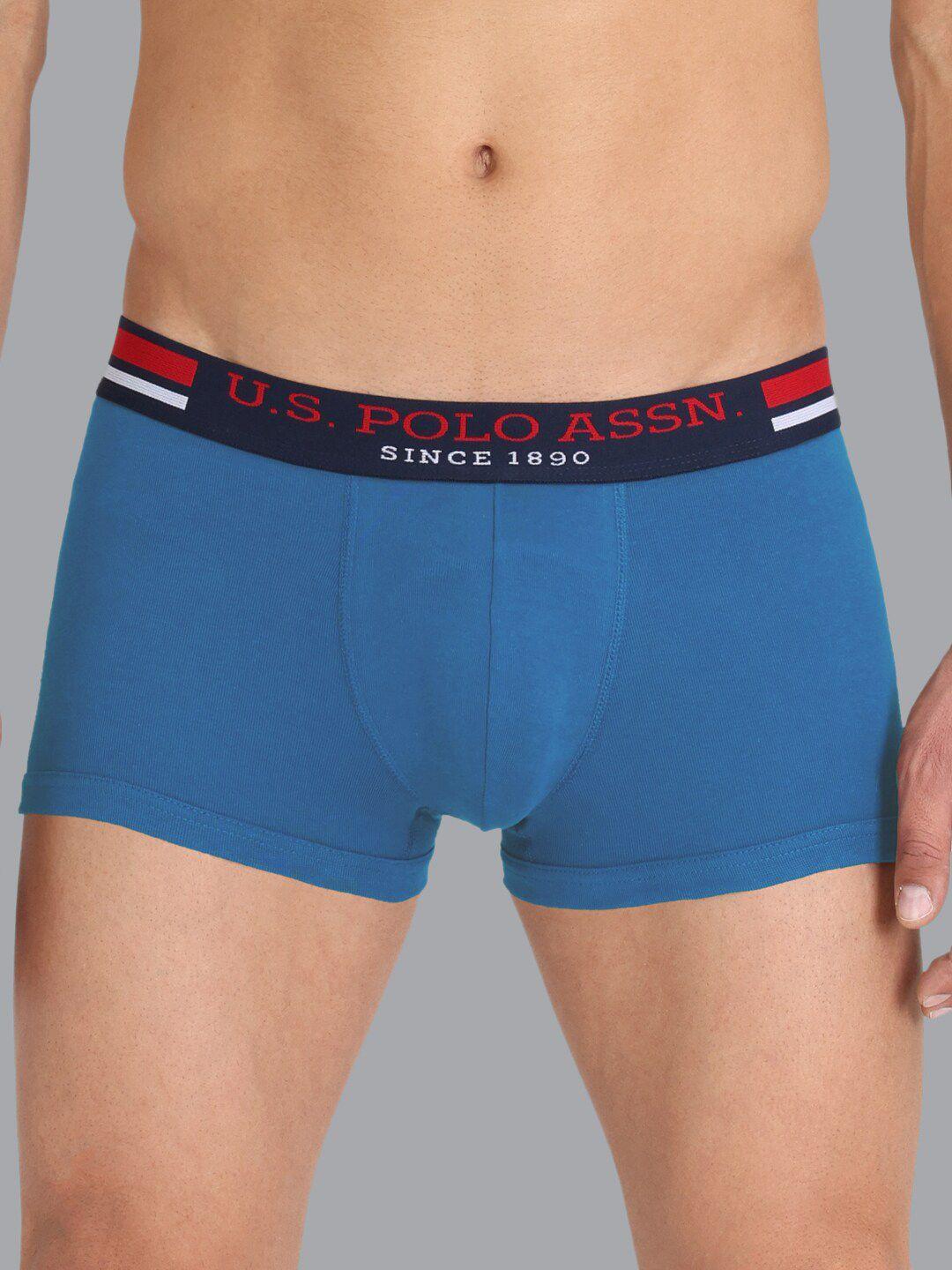 u.s. polo assn. men blue solid trunk