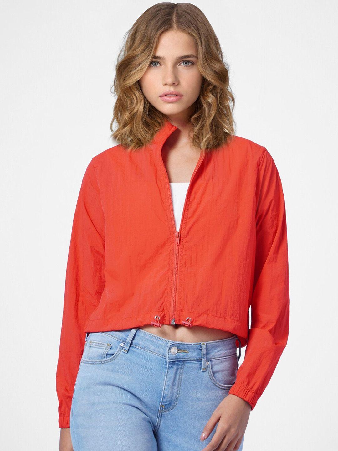 only women red crop tailored jacket