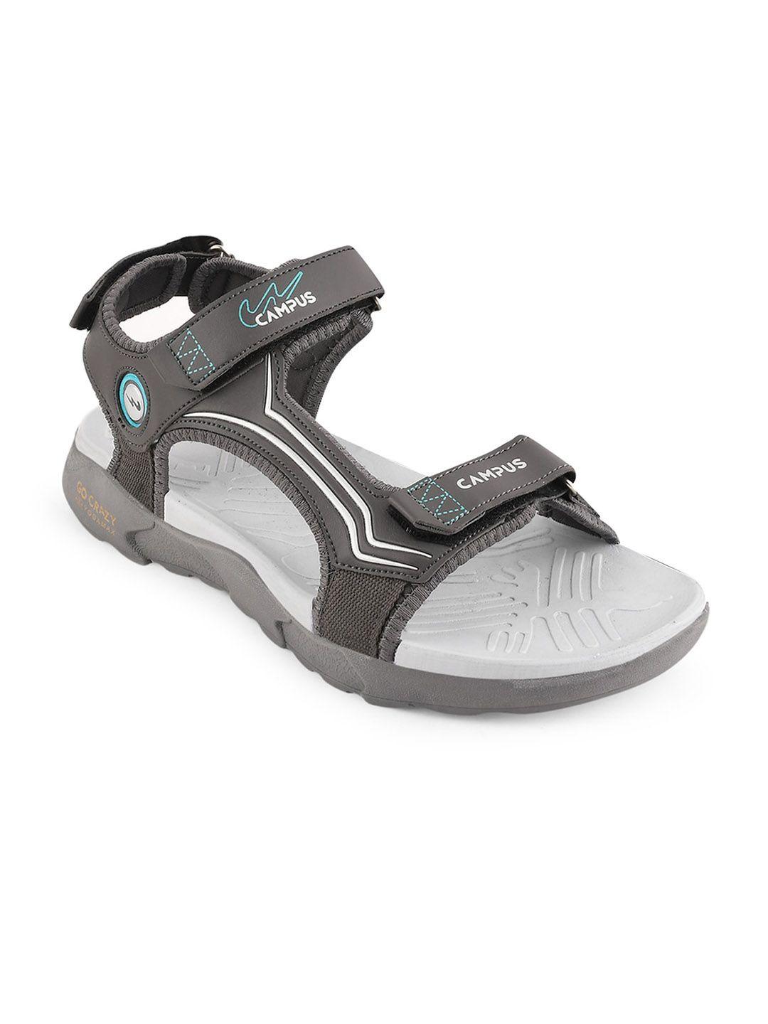 campus men grey solid sports sandals