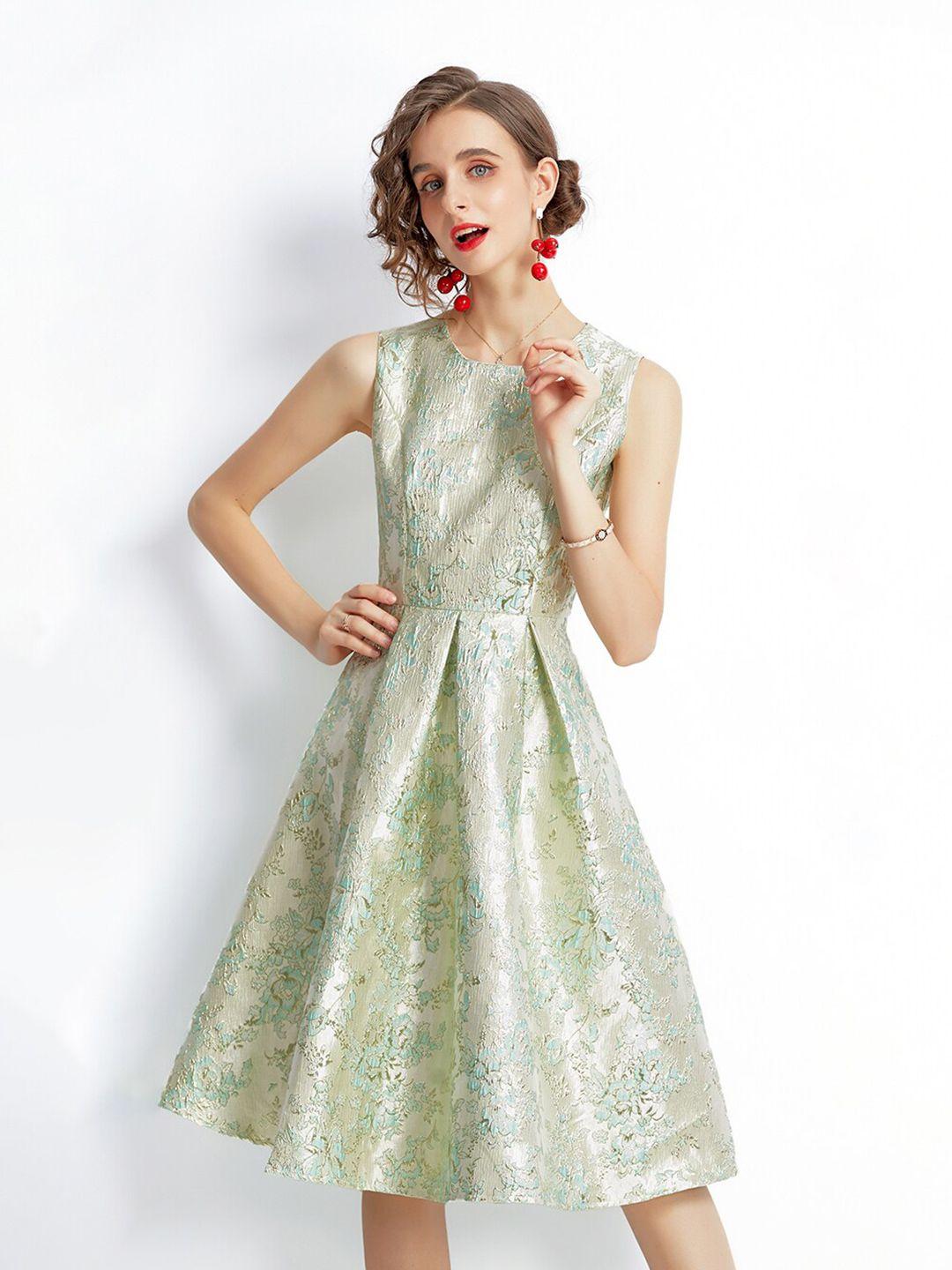 jc collection green floral midi dress