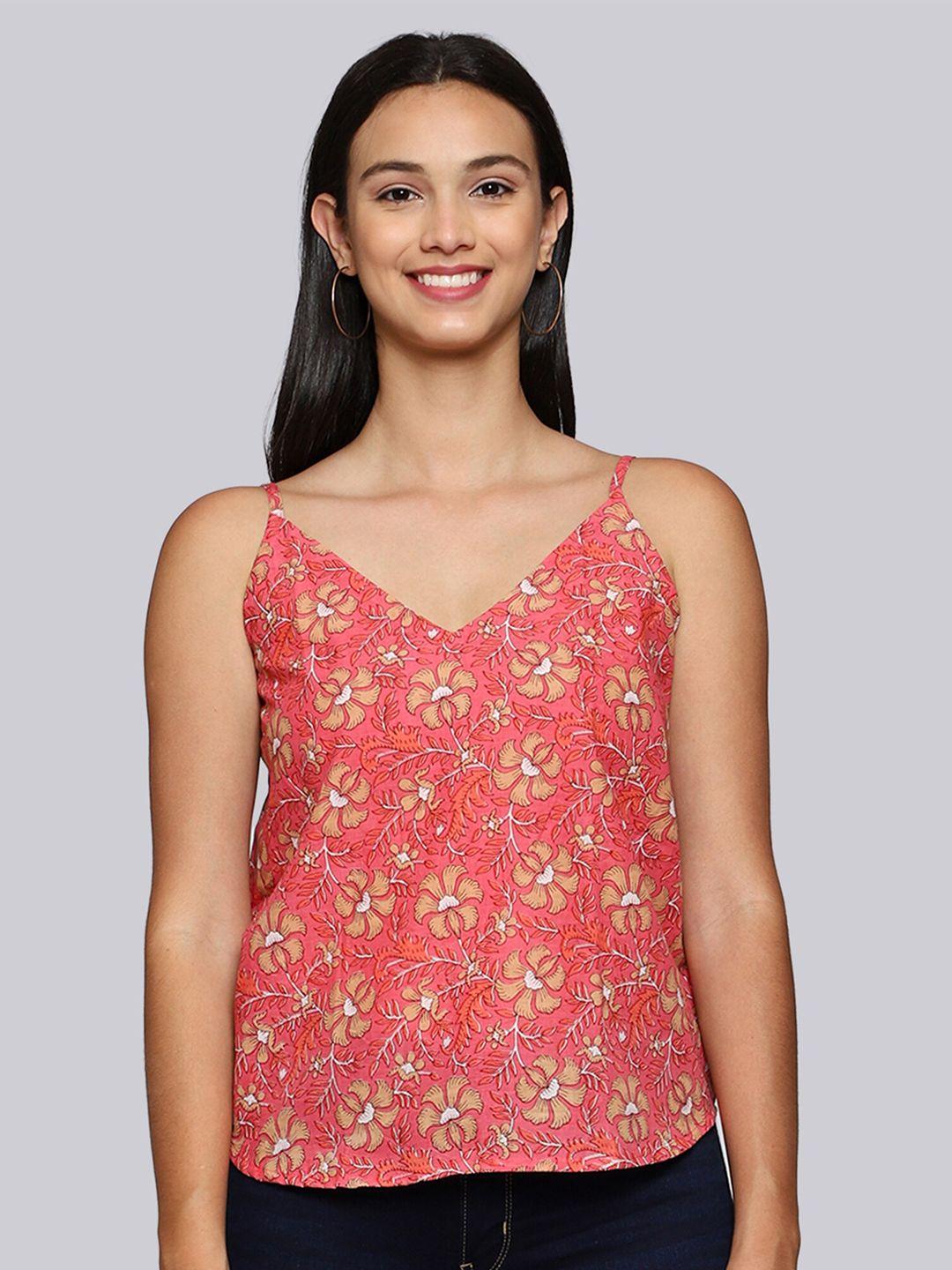 anuthi pink floral print top