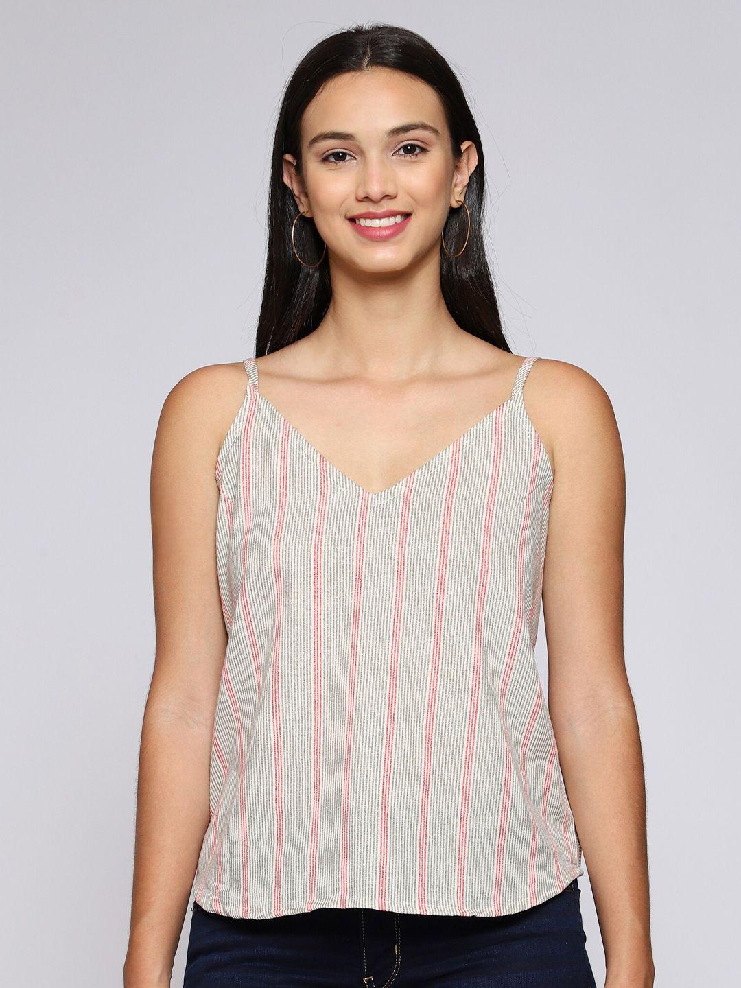 anuthi beige striped top