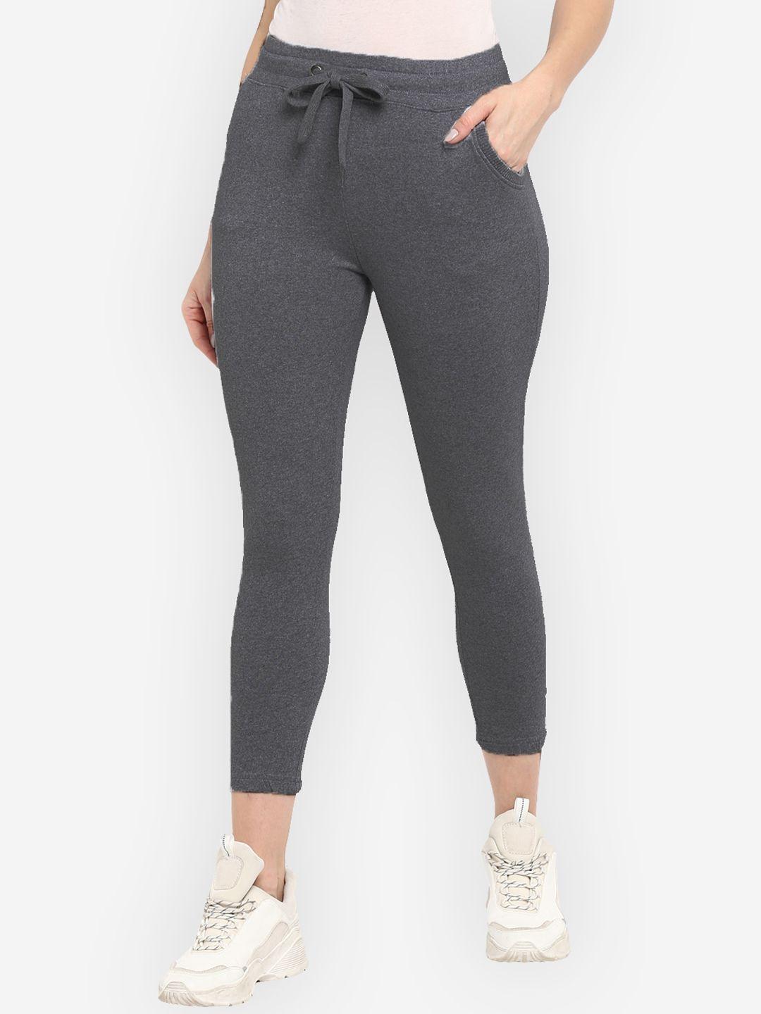 sharktribe women charcoal solid joggers