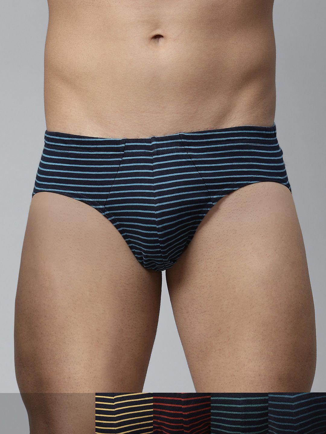 marks & spencer men pack of 5 pure cotton striped briefs t142538inavy mix