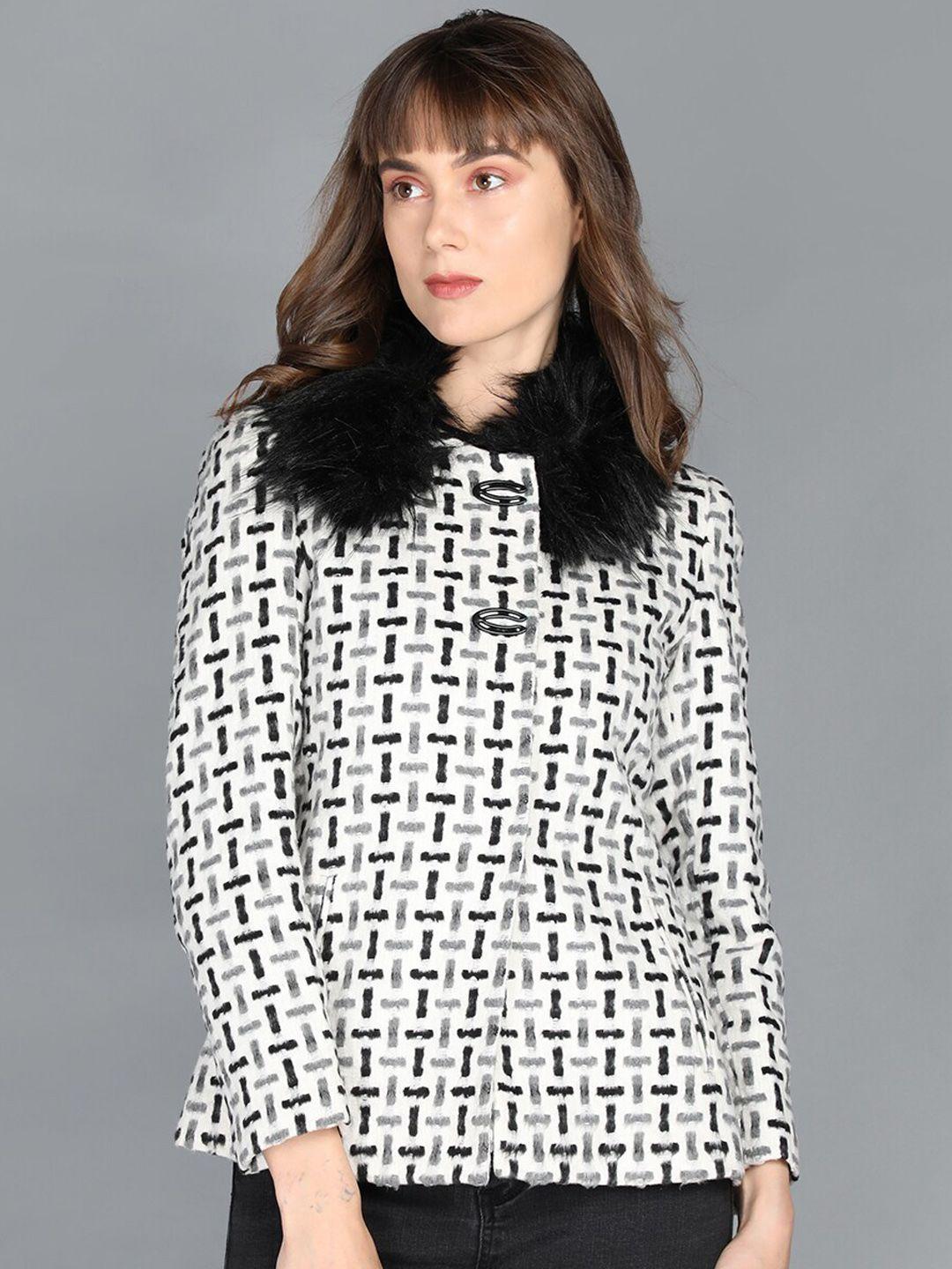 lure urban women off-white striped coat