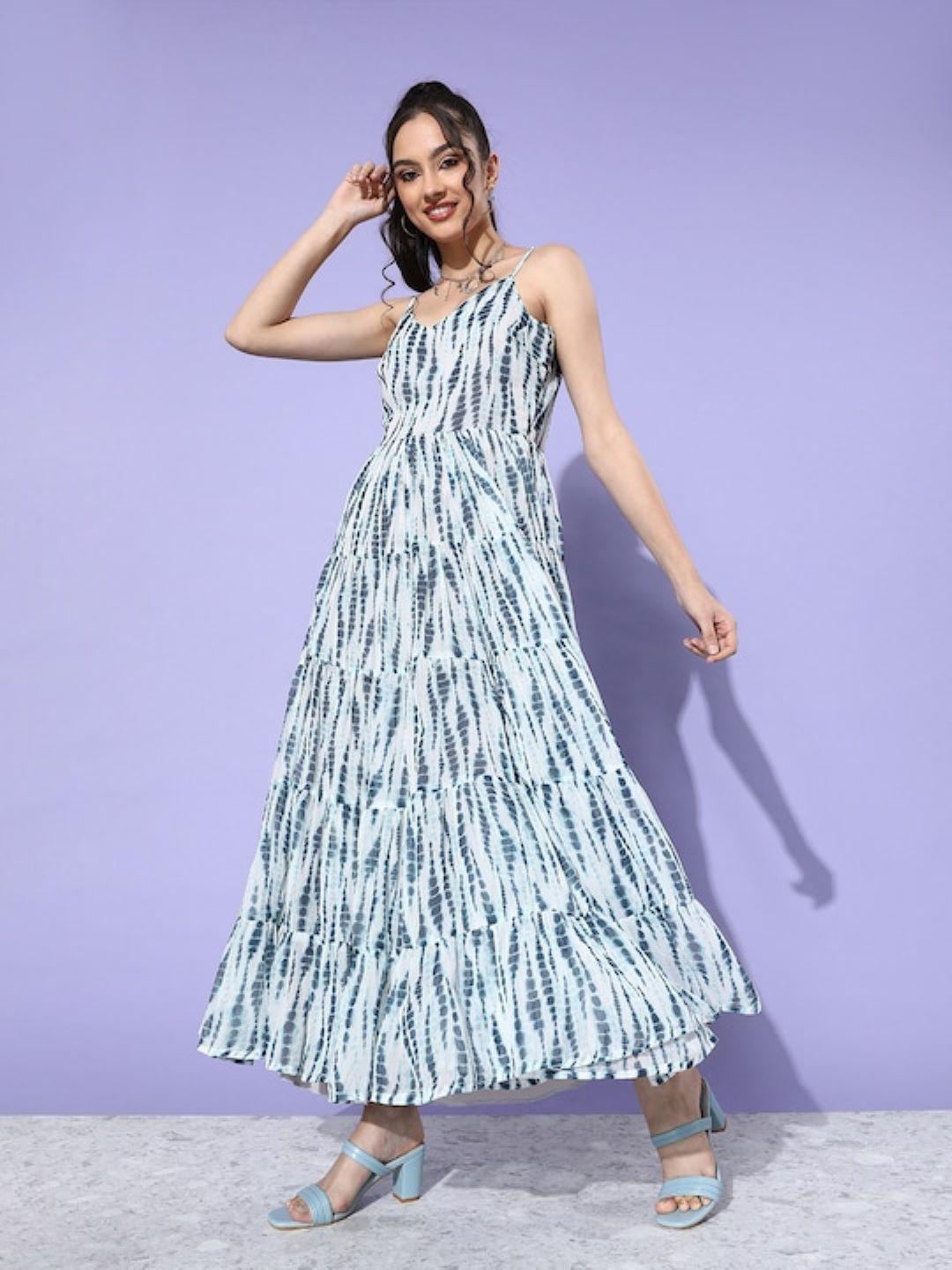 sera blue chiffon maxi dress