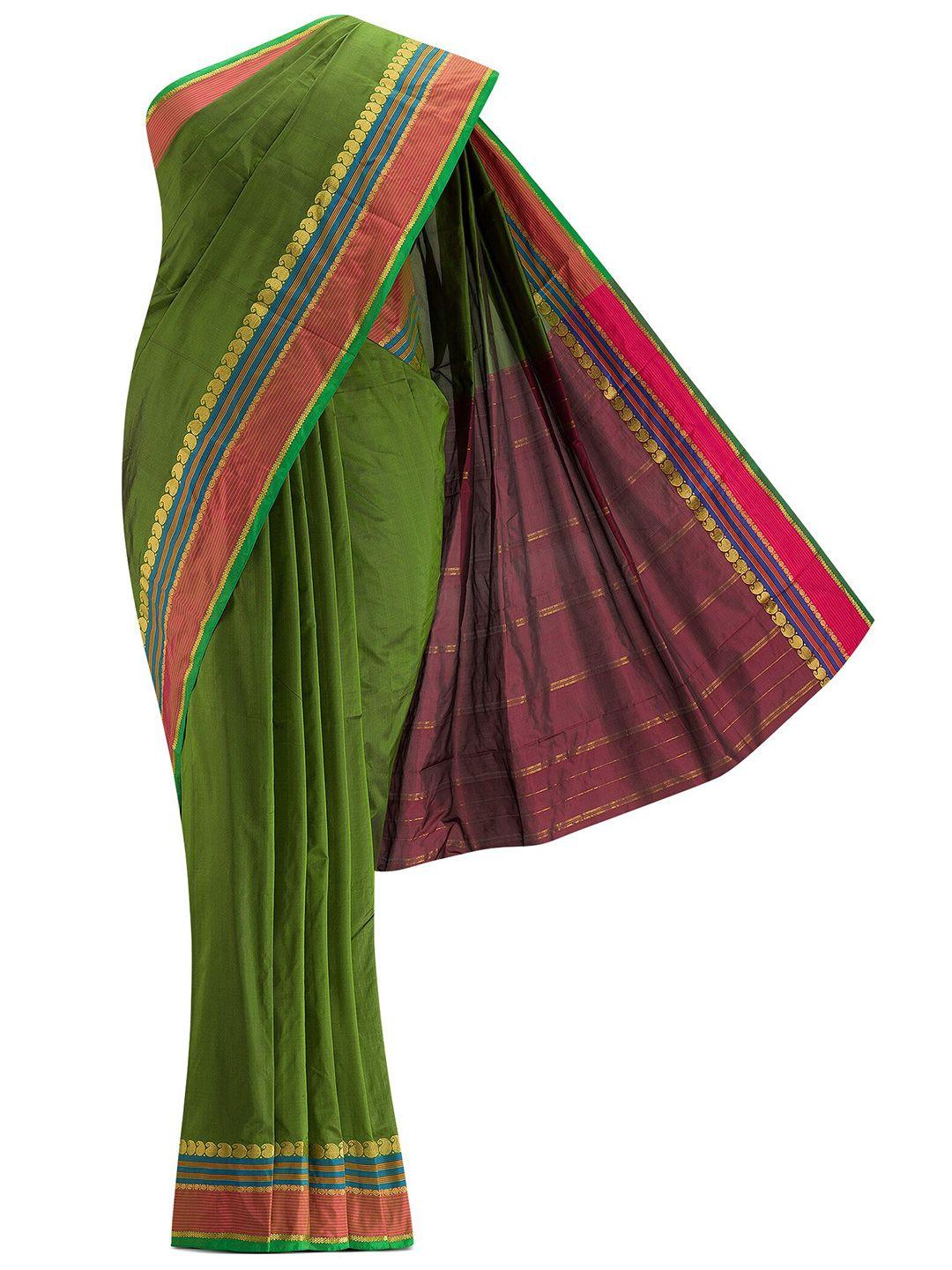 nalli next green zari art silk saree