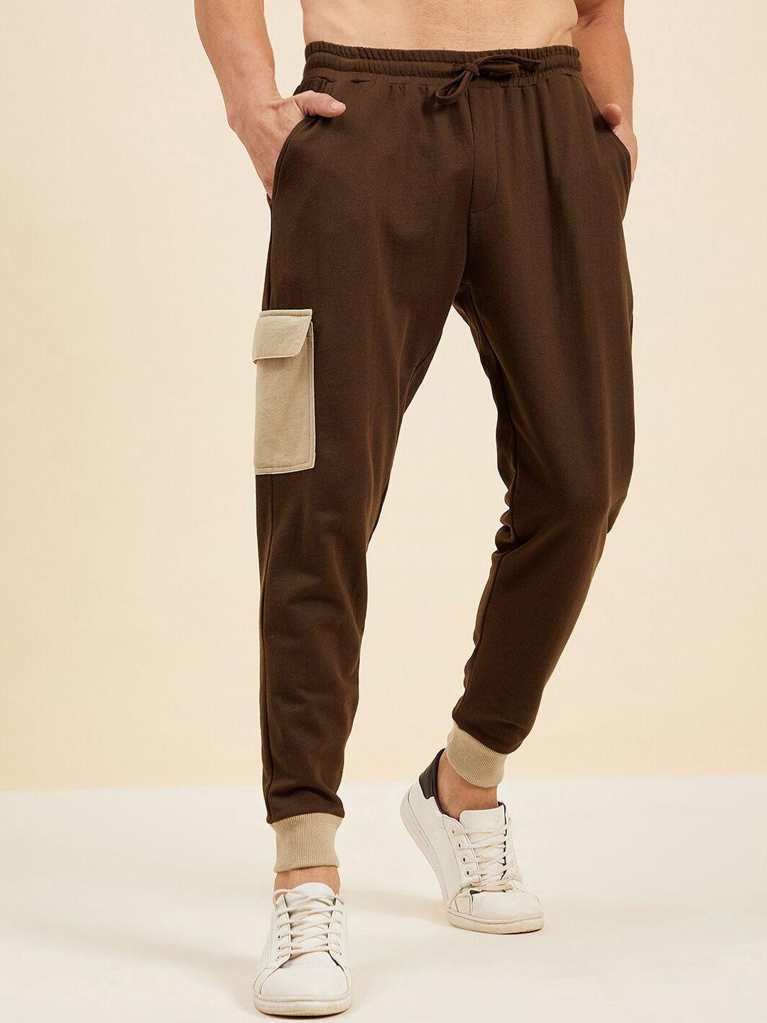 mascln sassafras men brown solid joggers