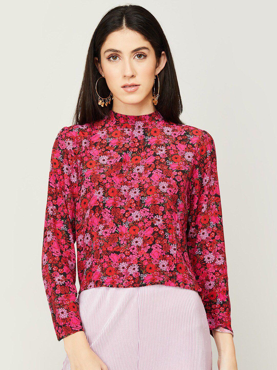 code by lifestyle red floral print top