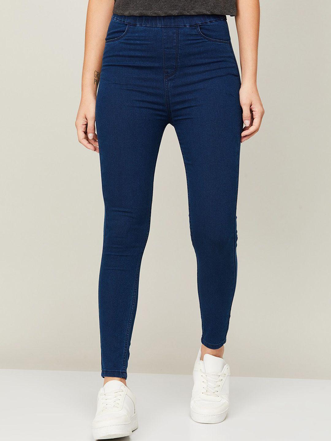 ginger by lifestyle women blue skinny fit jeans