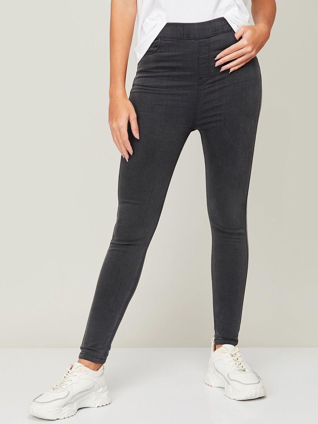 ginger by lifestyle women grey skinny fit jeans