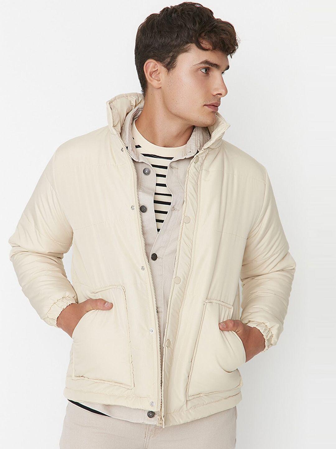 trendyol men beige puffer jacket