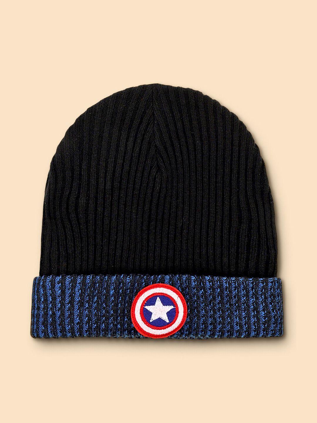 free authority men black & blue captain america printed beanie