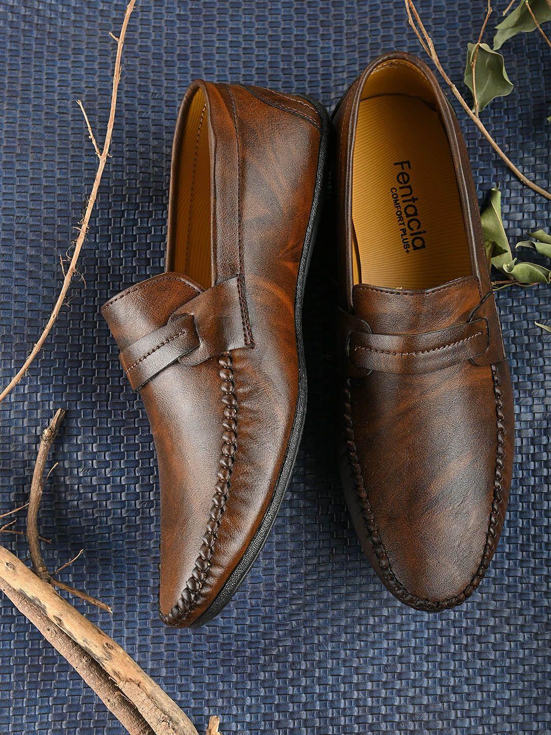 fentacia men brown loafers