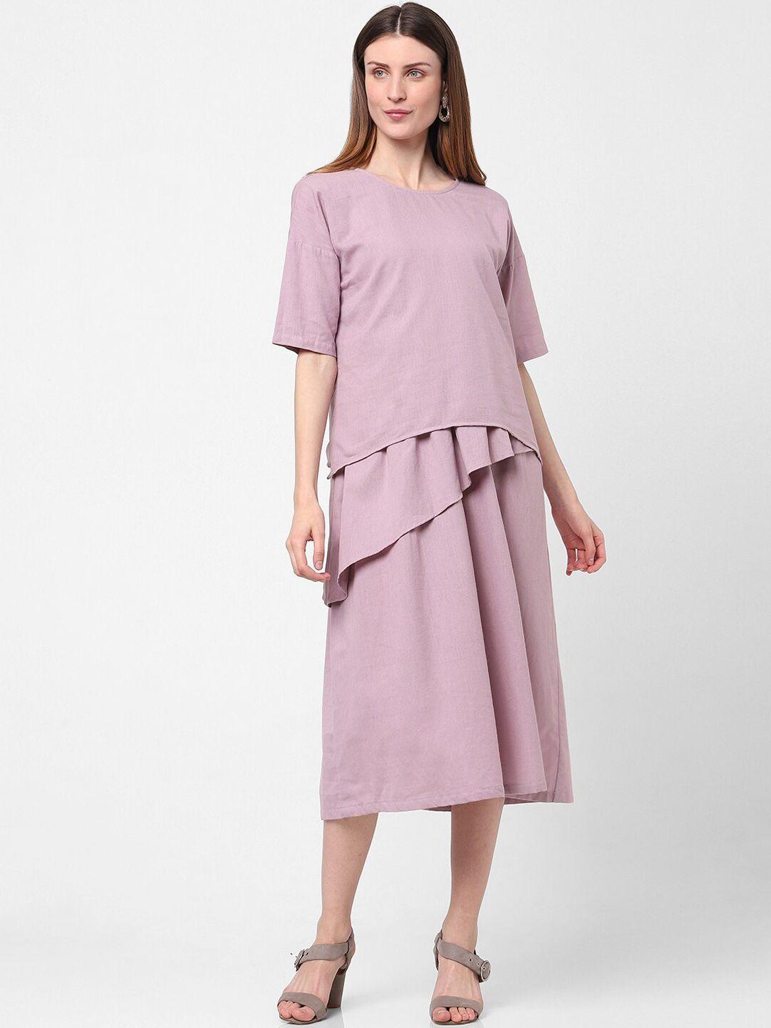 indifusion women pink layered a-line cotton dress