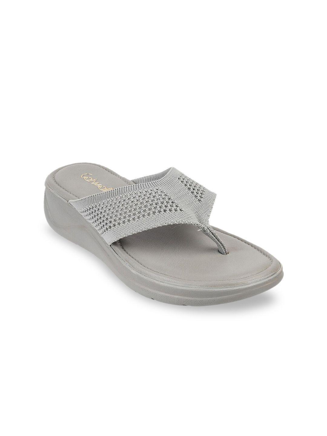 catwalk taupe textured comfort sandals with laser cuts