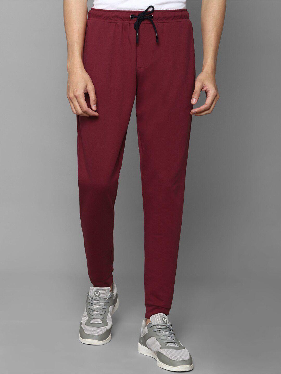 allen solly men maroon solid joggers