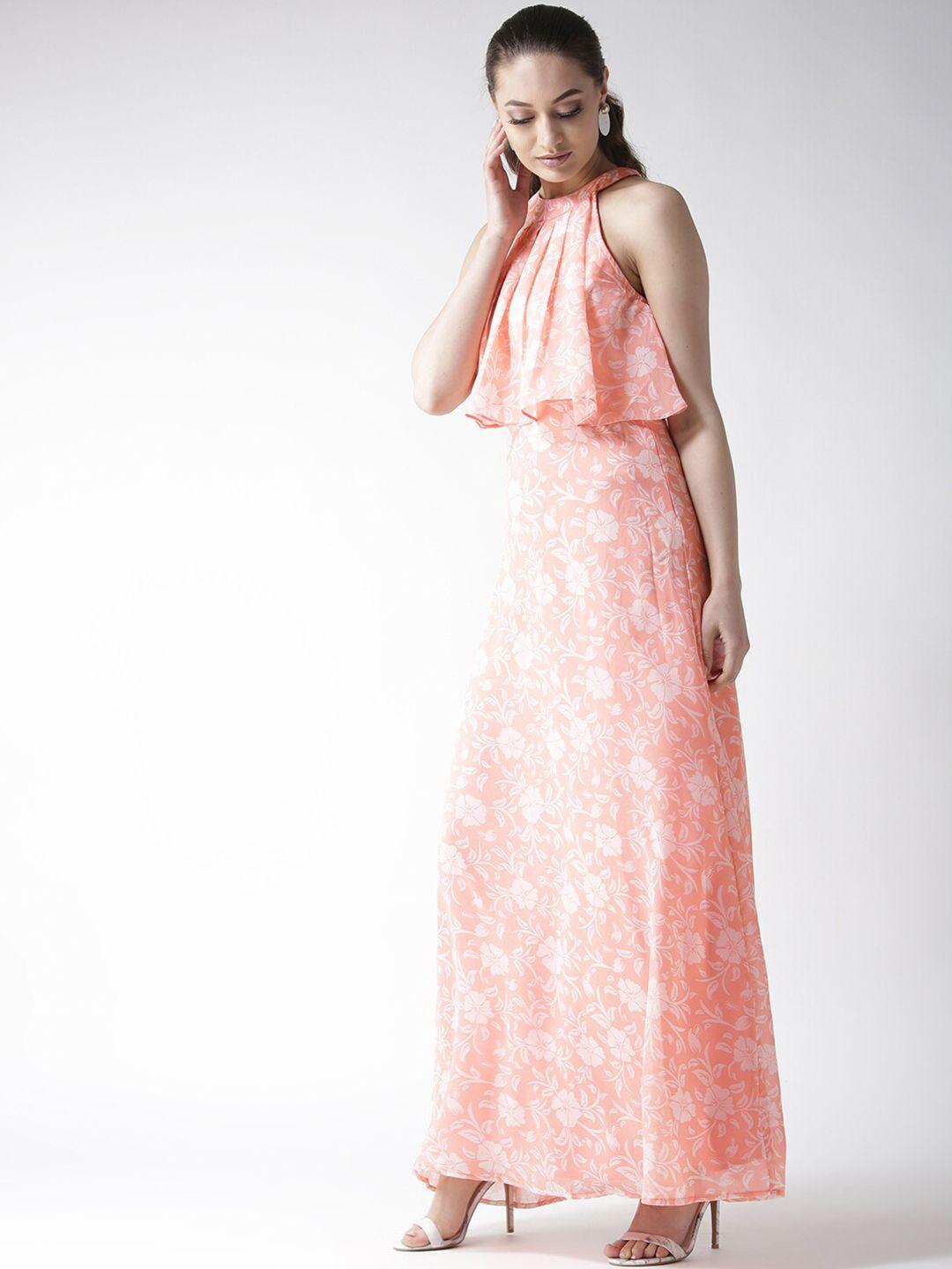 la zoire pink floral georgette maxi dress