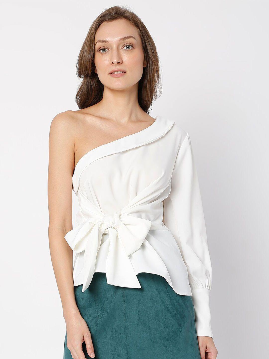 vero moda women white one shoulder top