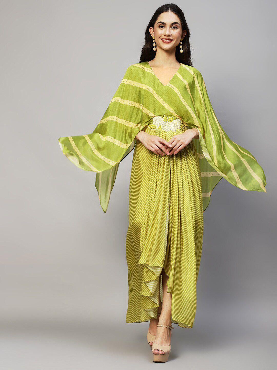 envy me by fashor green chiffon maxi dress