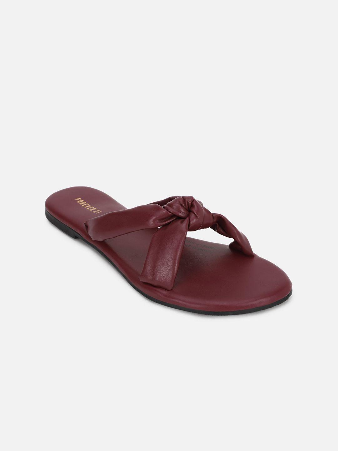 forever 21 women maroon open toe flats