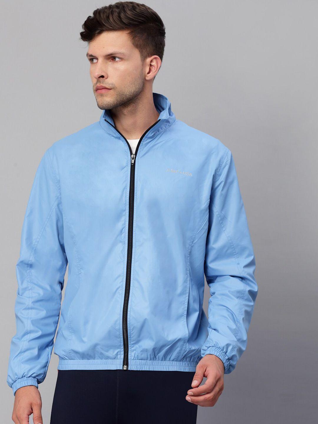 jump usa men blue lightweight rapid-dry sporty jacket