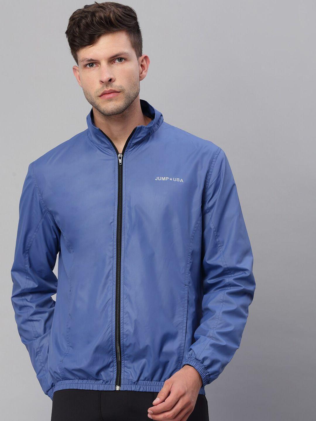 jump usa men blue lightweight rapid dry sporty jacket