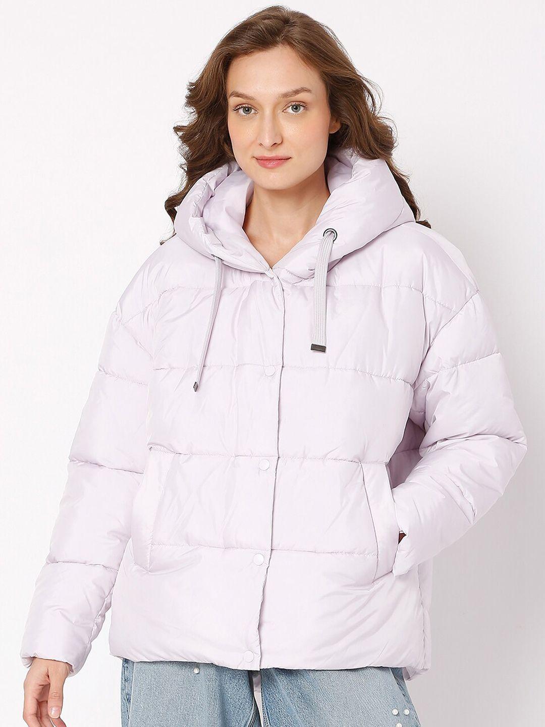 vero moda women purple crop puffer jacket