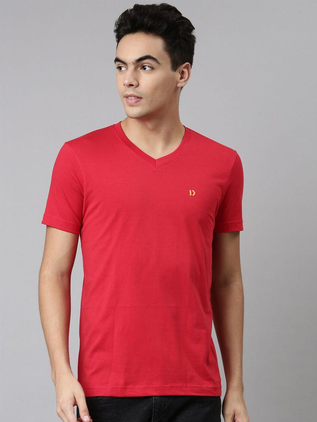 dixcy scott men red v-neck t-shirt