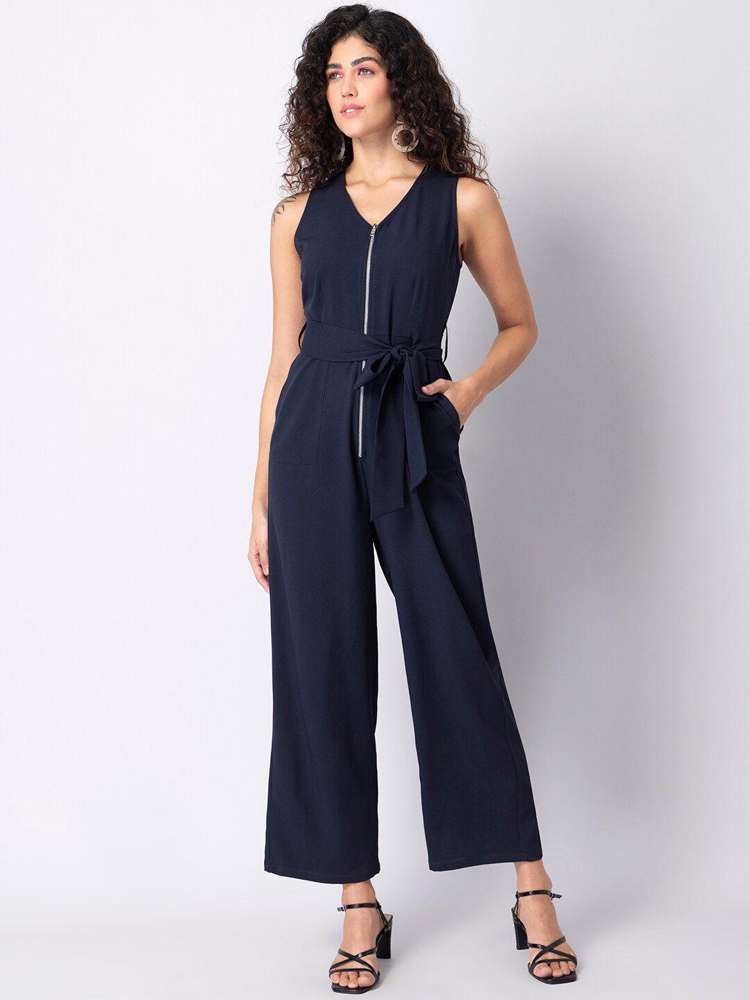 faballey navy blue basic jumpsuit