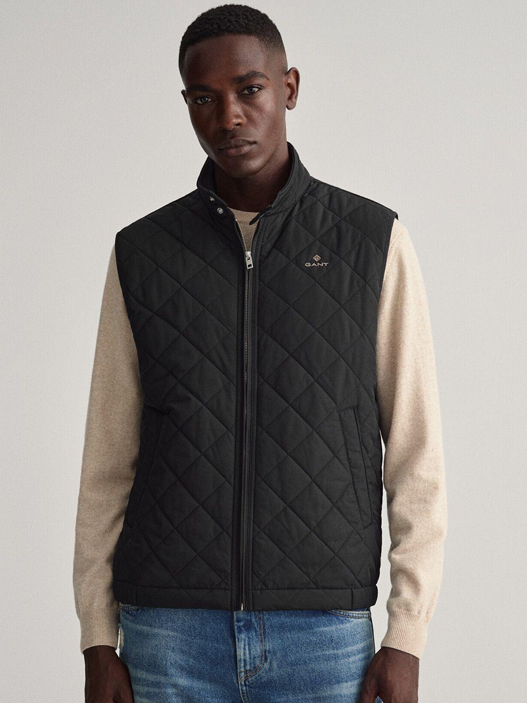 gant men black windcheater quilted jacket