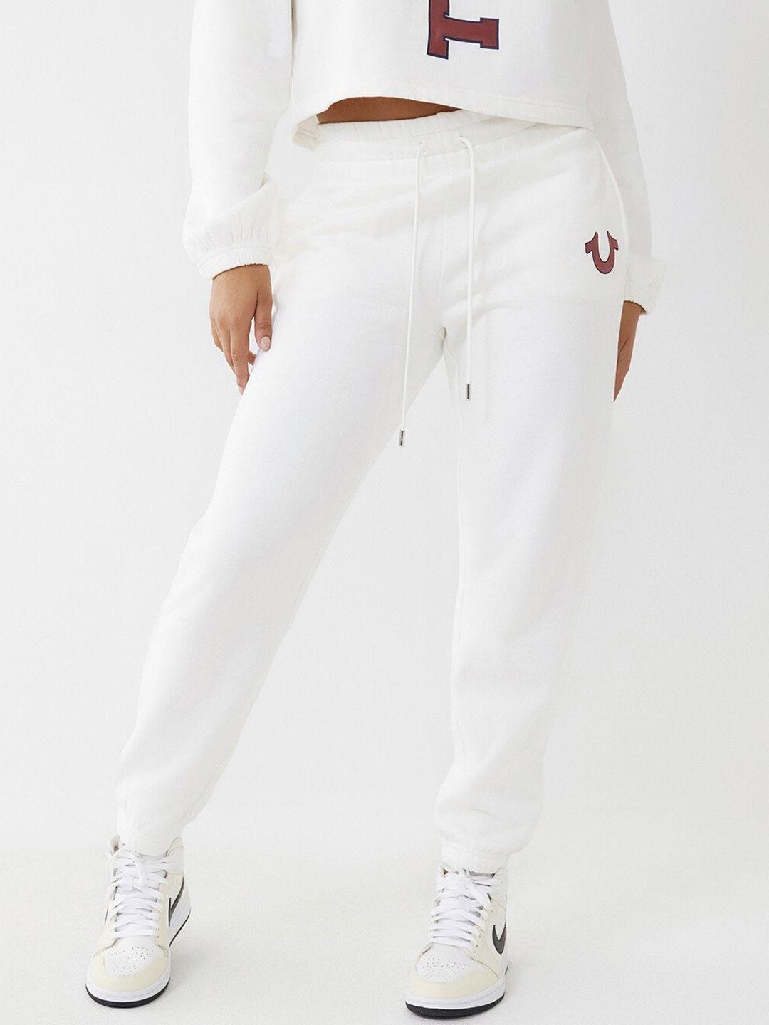 true religion women white solid joggers