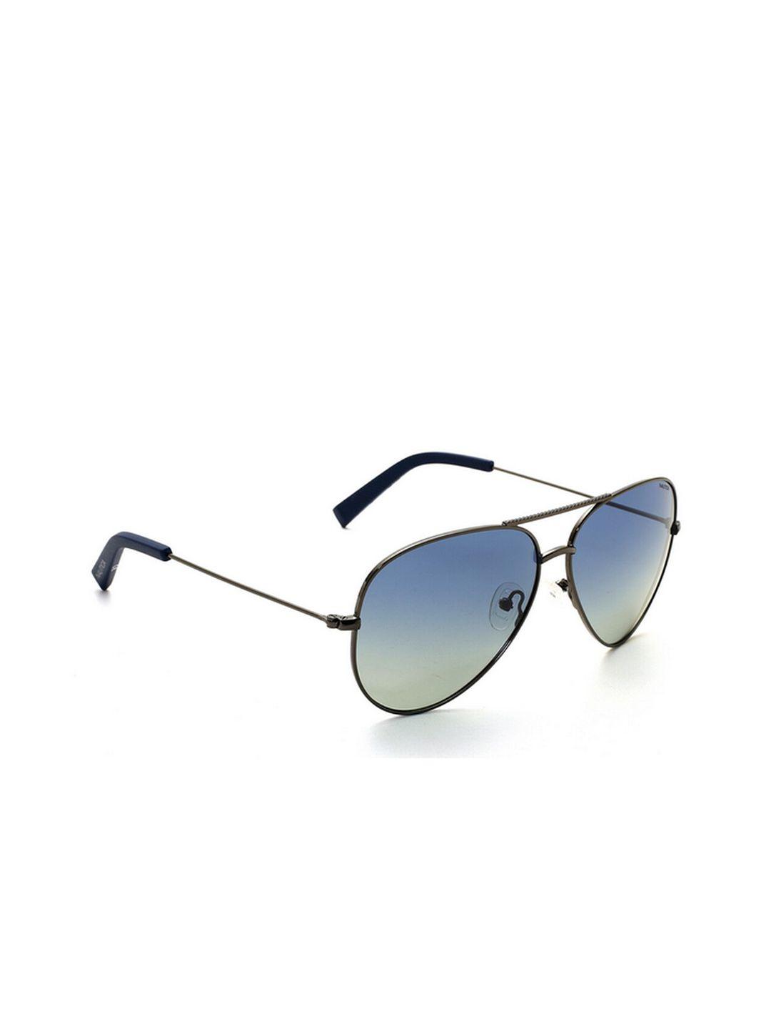 nautica unisex blue lens & gunmetal-toned aviator sunglasses with polarised and uv protected lens