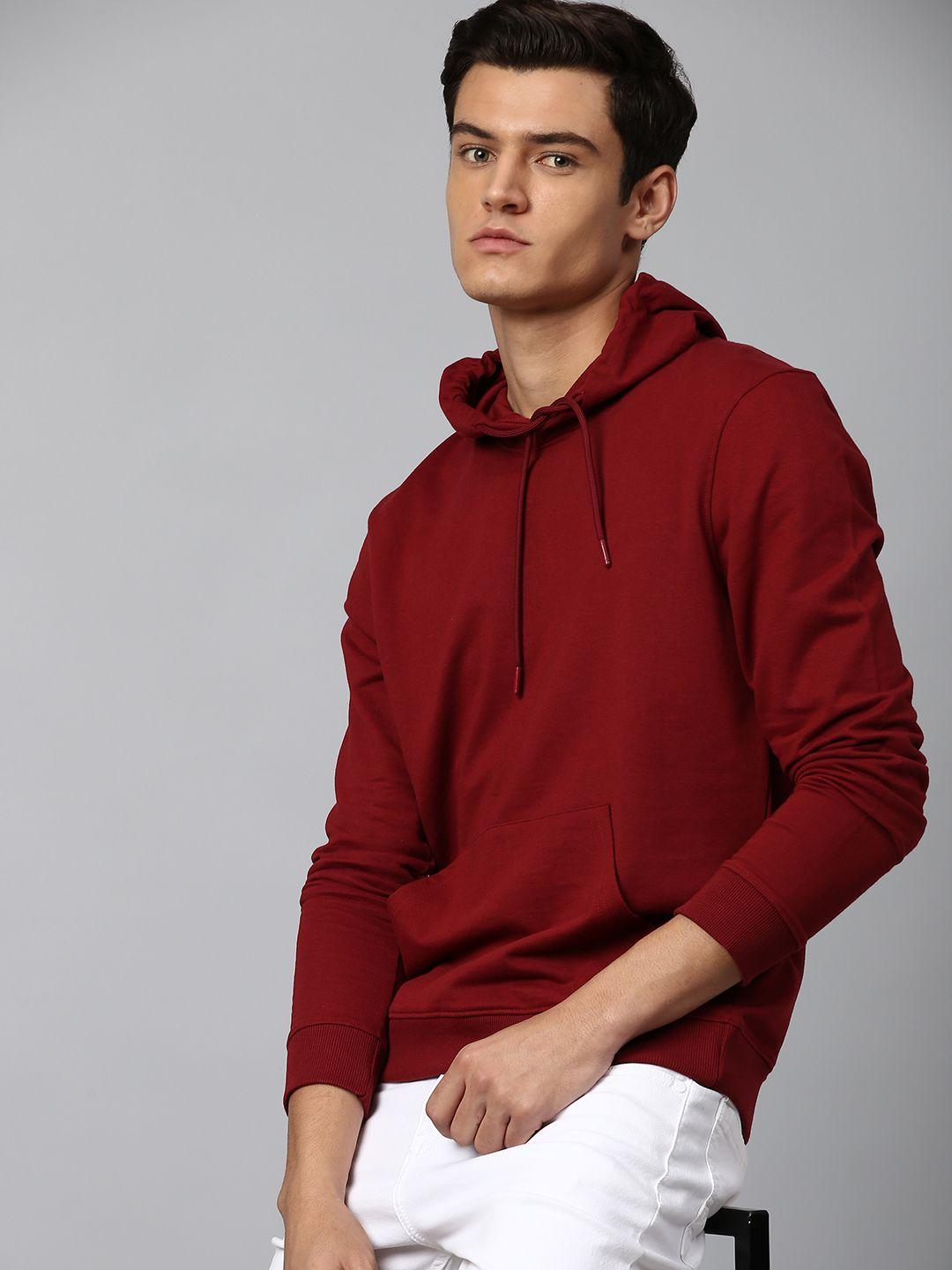 dennis lingo men red hooded sweatshirt