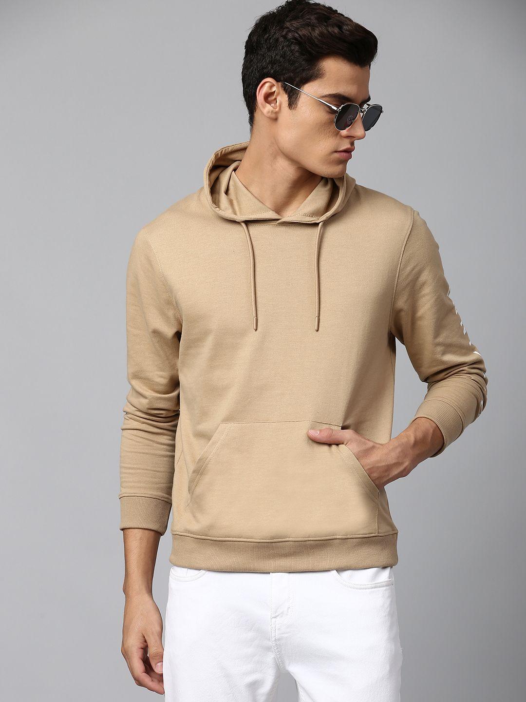 dennis lingo men khaki hooded sweatshirt