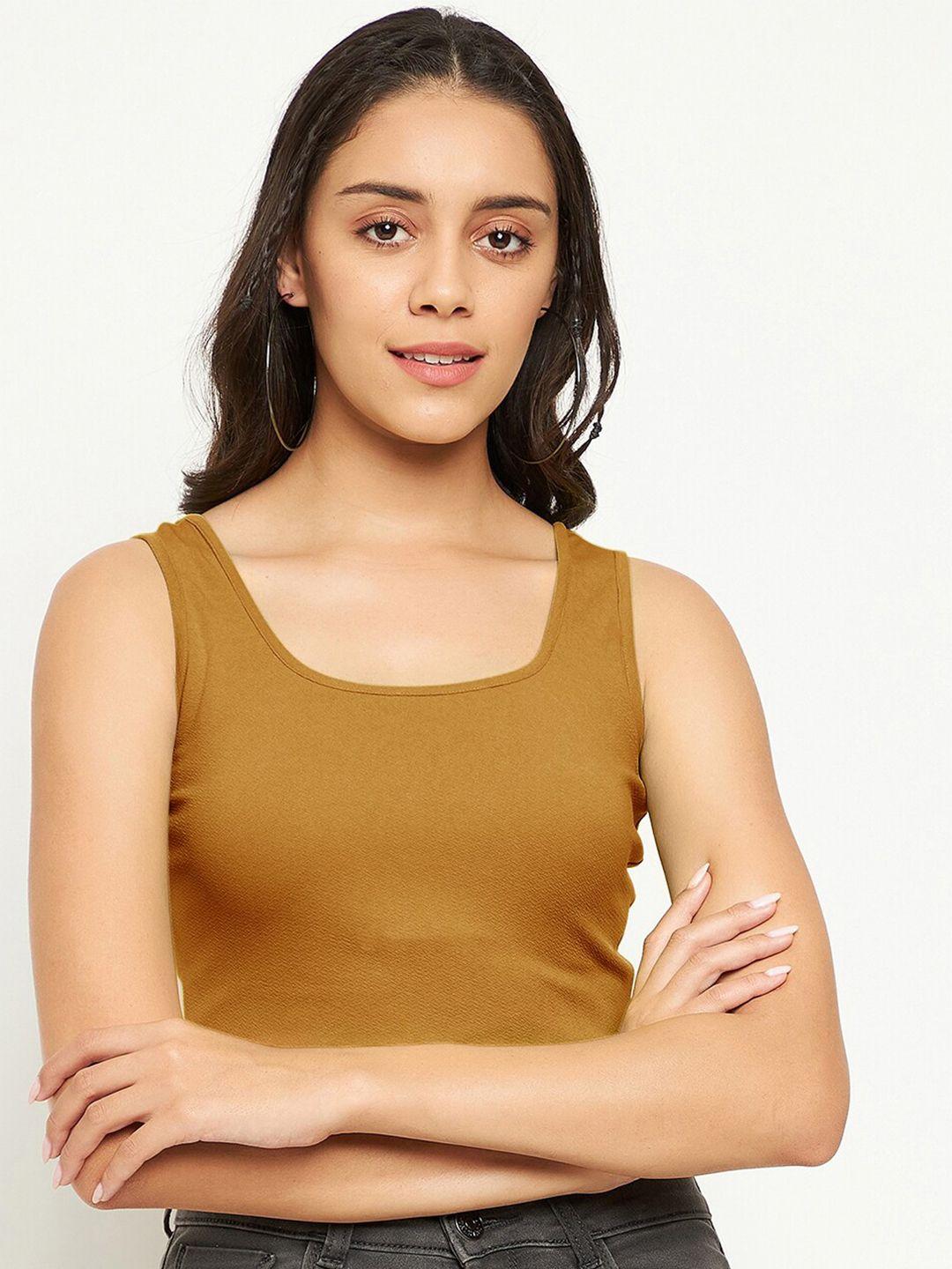 uptownie lite women stretchable round neck sleeveless crop top