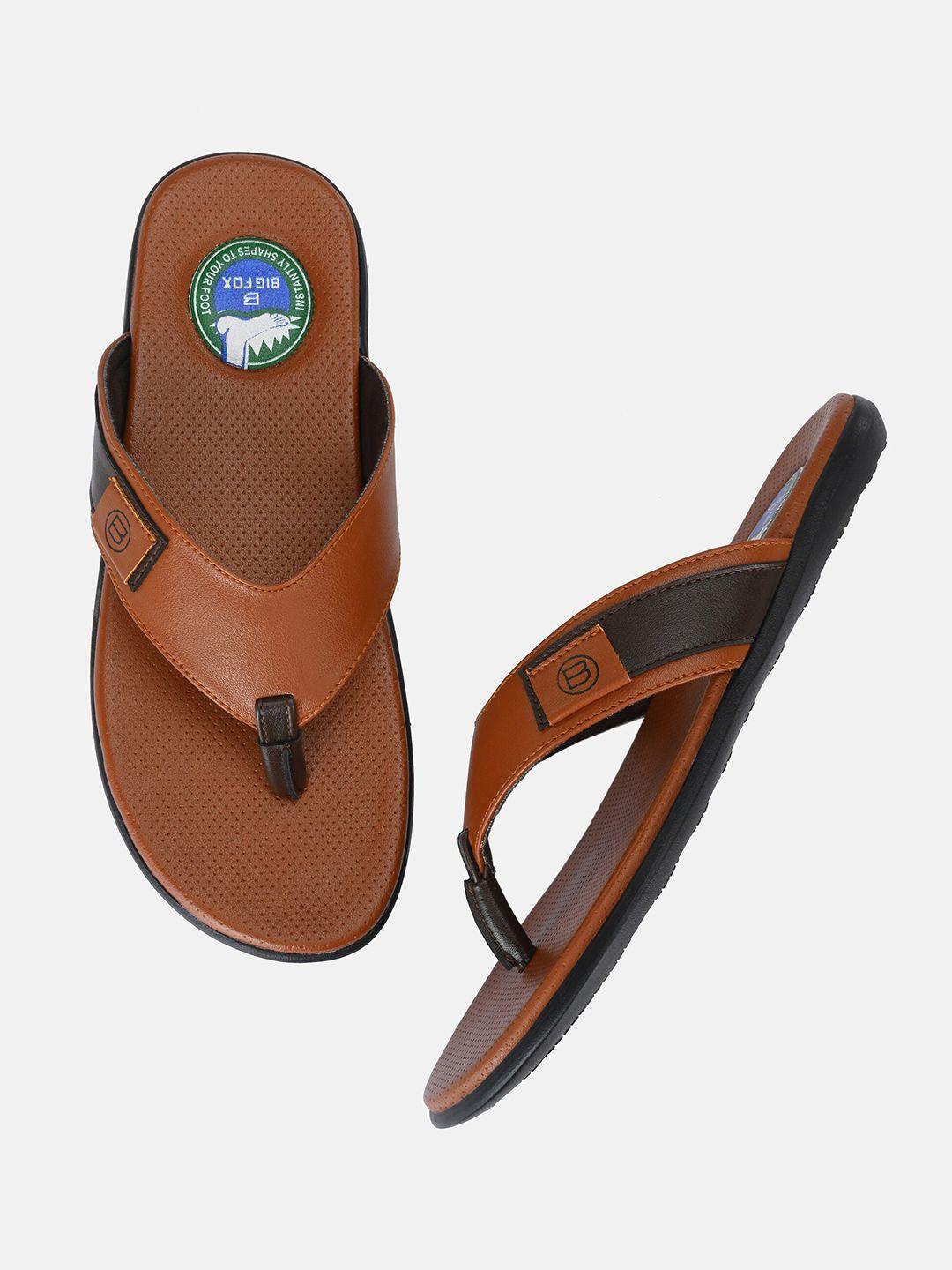 big fox men tan & blue thong flip-flops