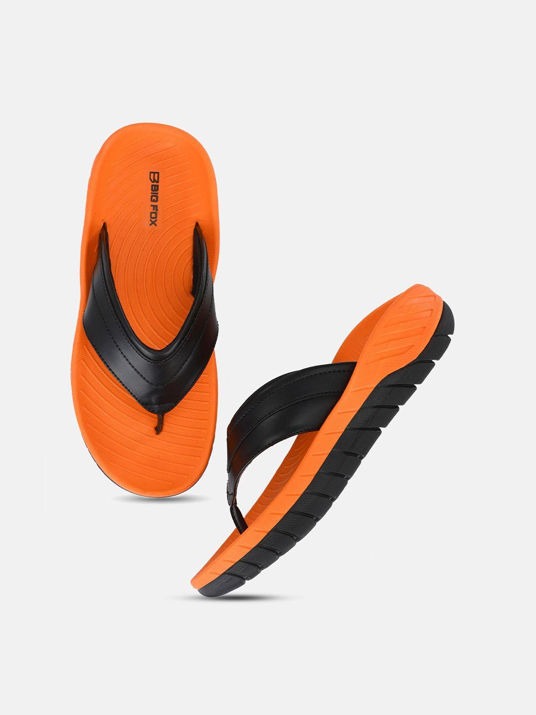 big fox men orange & black thong flip-flops