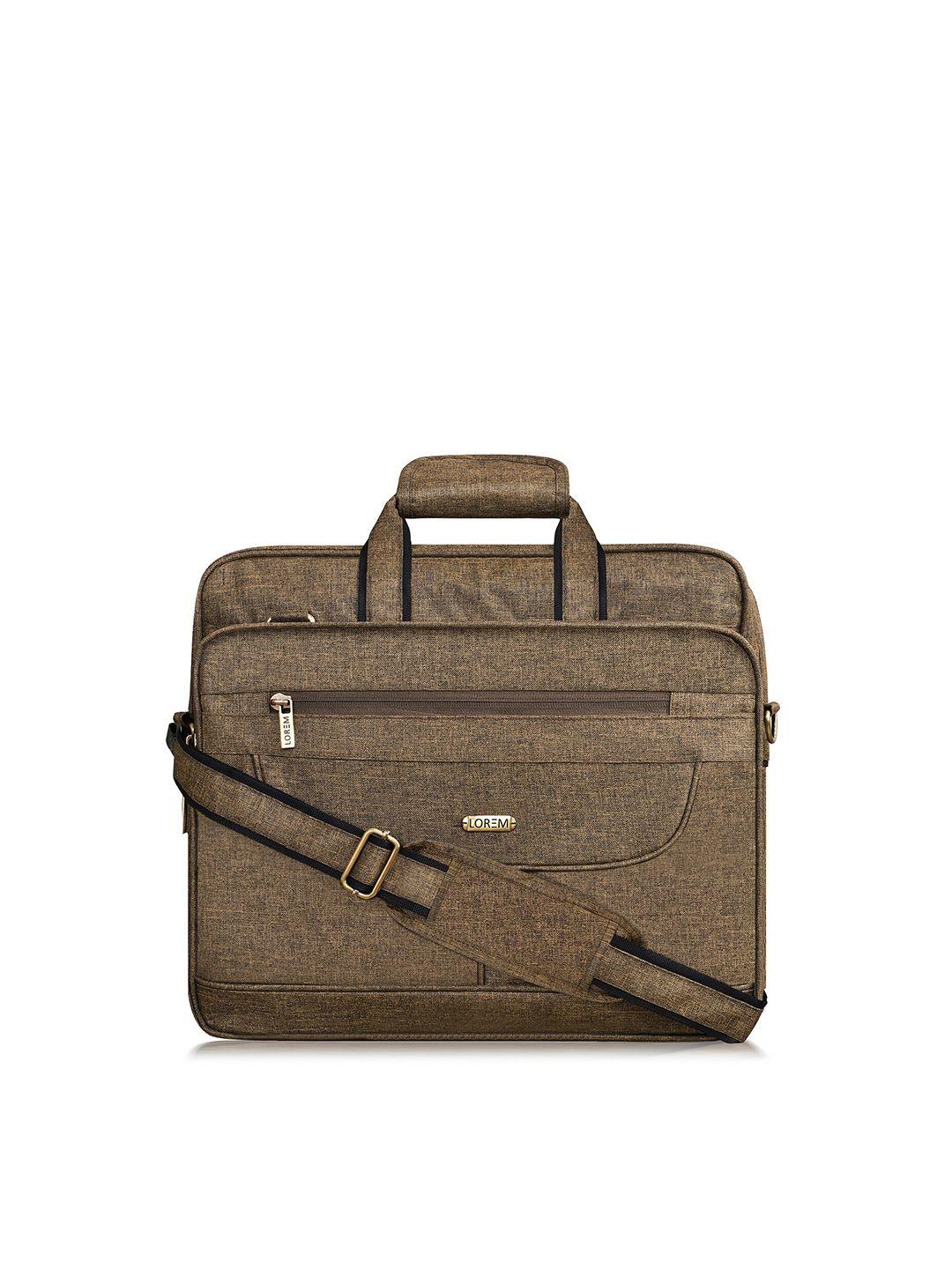 lorem men khaki textured messenger bag