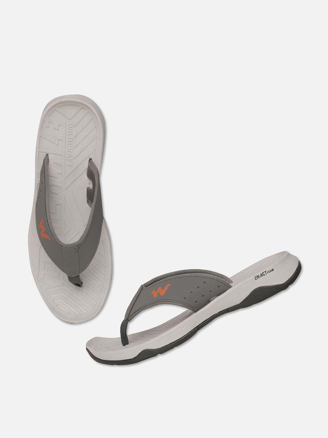 wildcraft men grey & red thong flip-flops