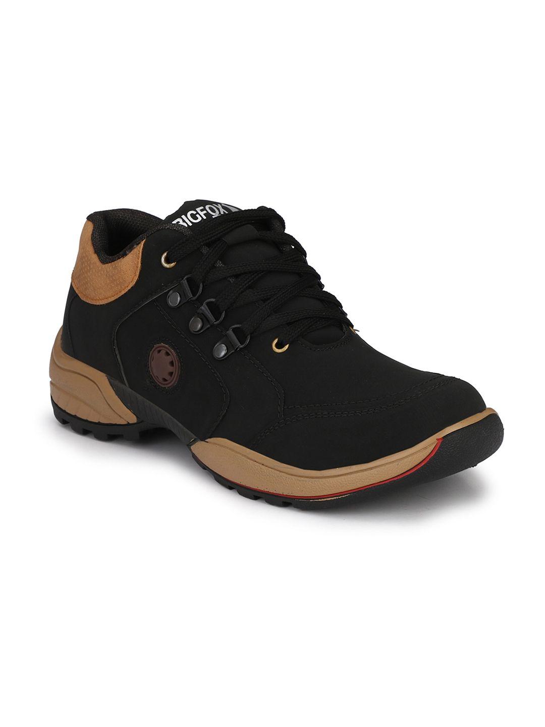 big fox men black colourblocked trekking shoes