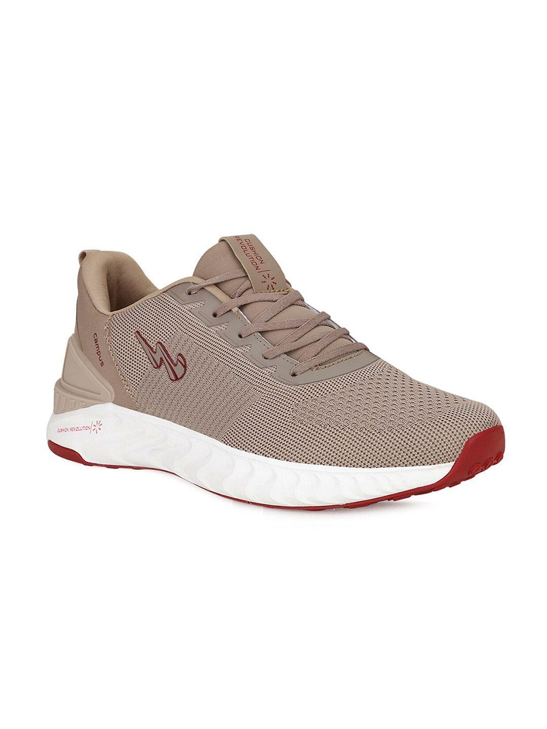 campus men beige mesh running shoes