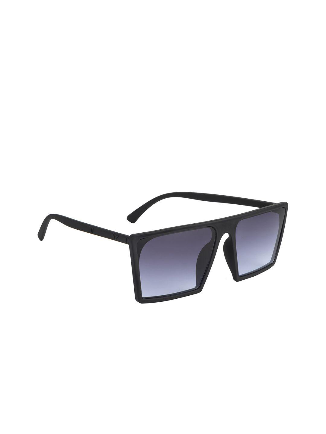 mast & harbour unisex blue lens & black square sunglasses with uv protected lens