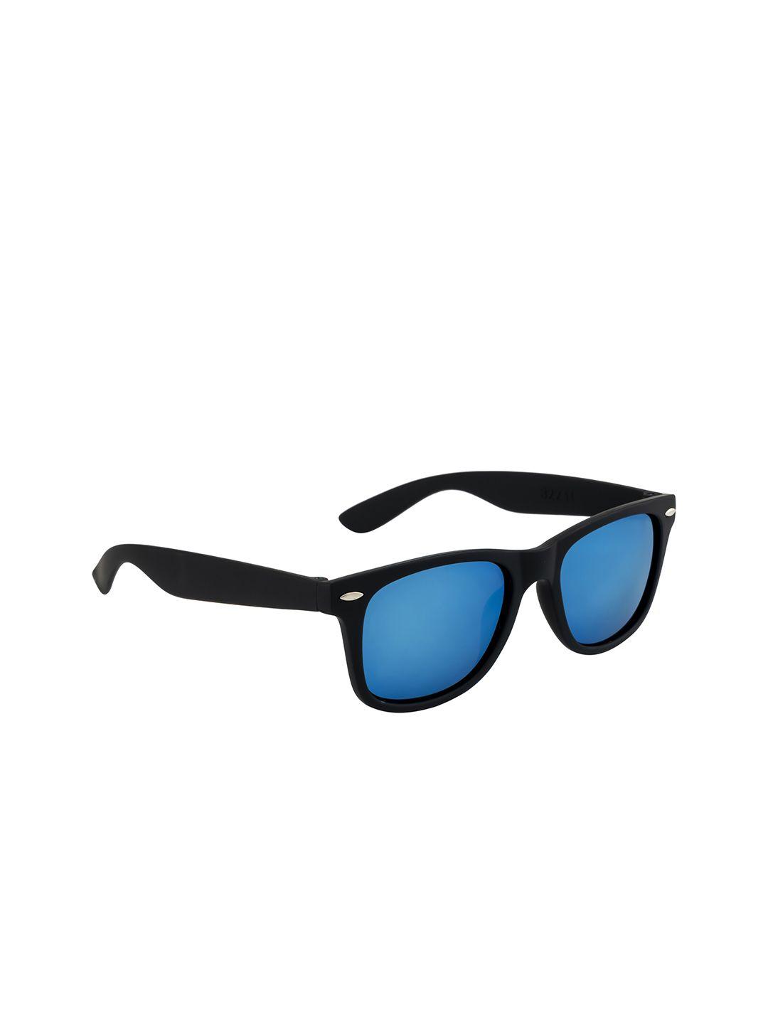 mast & harbour unisex blue lens & black square sunglasses with uv protected lens