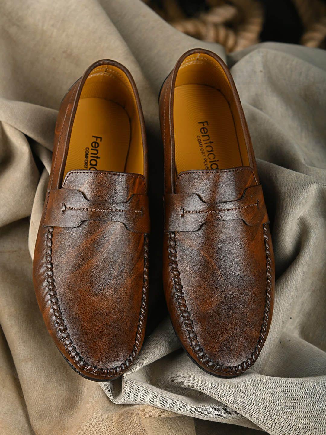 fentacia men brown loafers