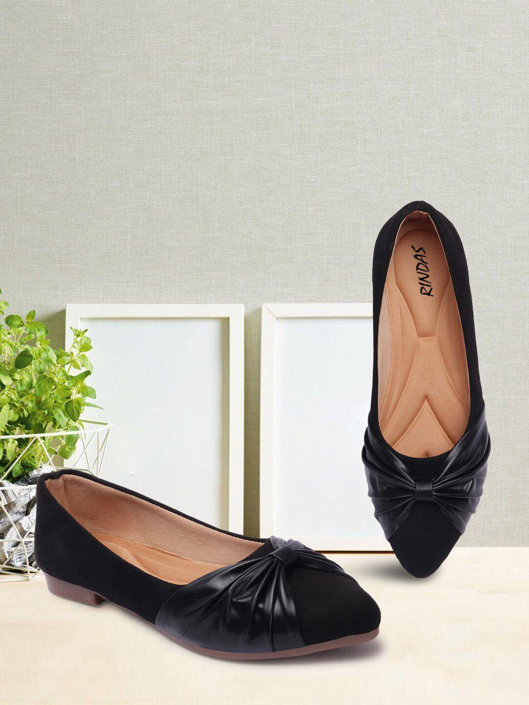 rindas women black bows ballerinas flats