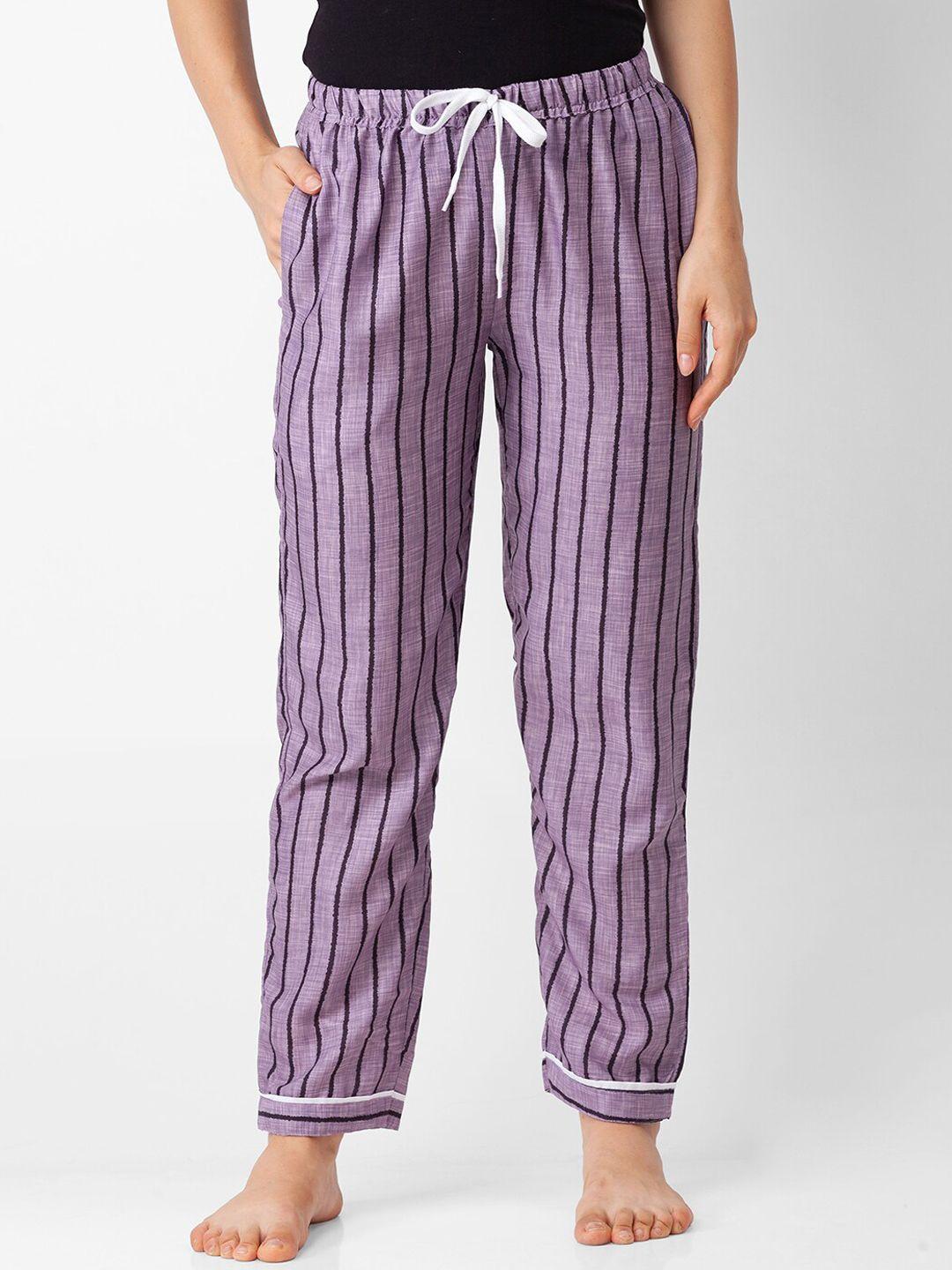 fashionrack woman grey & black striped lounge pants